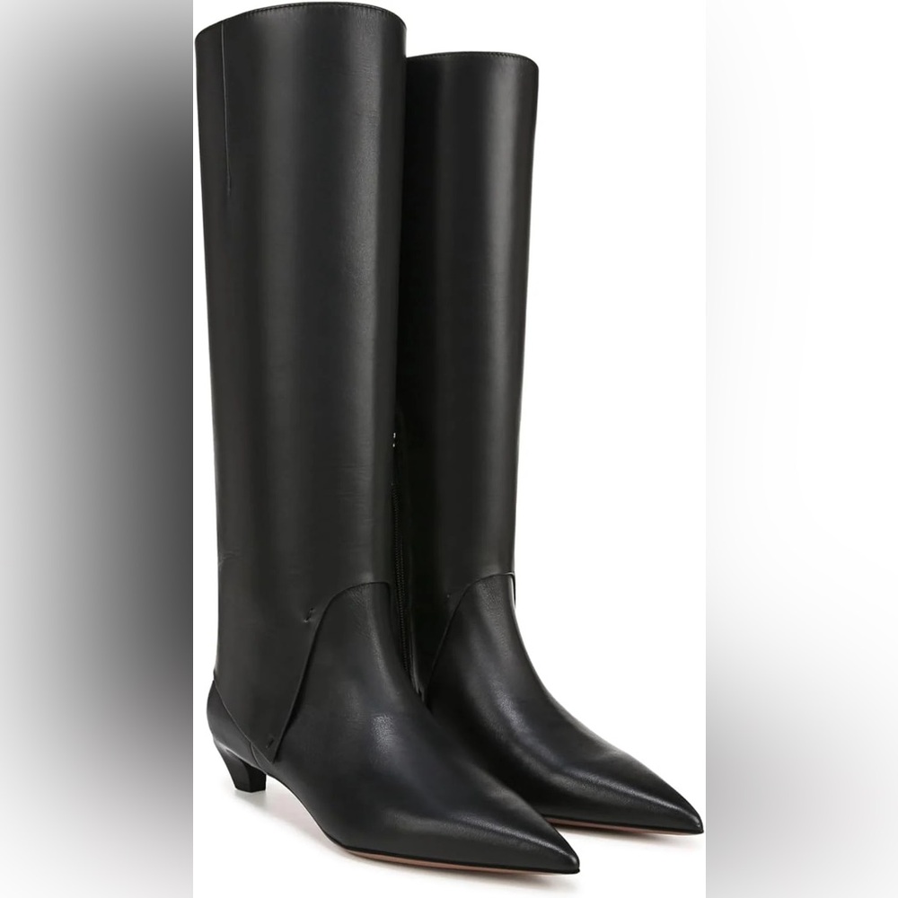 Franco Sarto Black Knee High Boots (kitten heel)